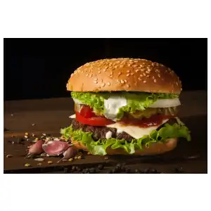 Hamburguesa con Jamón y Queso miniatura 3